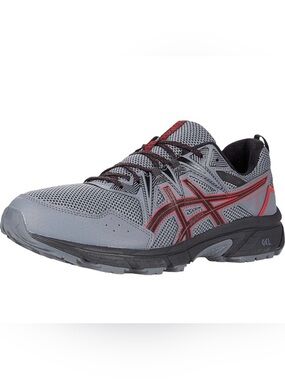 ASICS Gray and Red Men's Running Sneakers